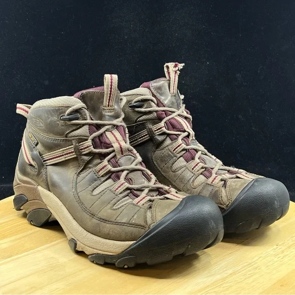 KEEN Dry Waterproof Boots Wmns Size 9.5 Brown Leather Hiking Outdoor - Picture 4 of 10